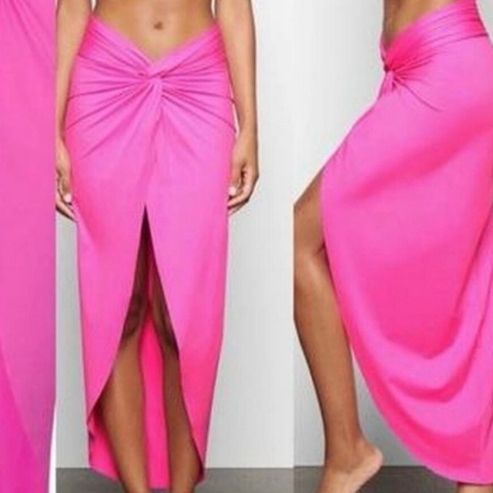 SKIMS Light Pink Swim Coverup Cinched Skirt-HOT ITEM!
